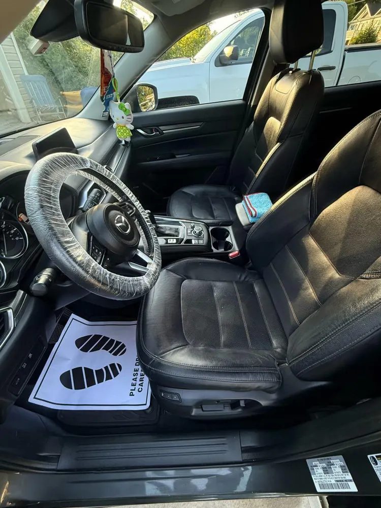 Clean black leather interior after detail