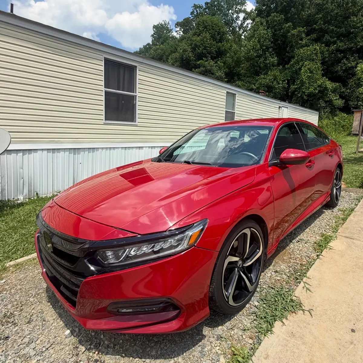 Red Honda Accord Sport after detailing
